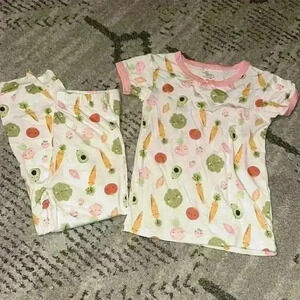 Milkberry bamboo‎ toddler boy pajama set Veggies NWOT size 4T super soft